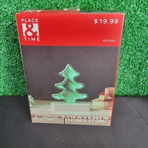 Place & Time Christmas Tree Infinity Mirror Light Battery Operated NEW